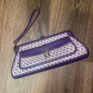 Vintage Knited Purple Clutch